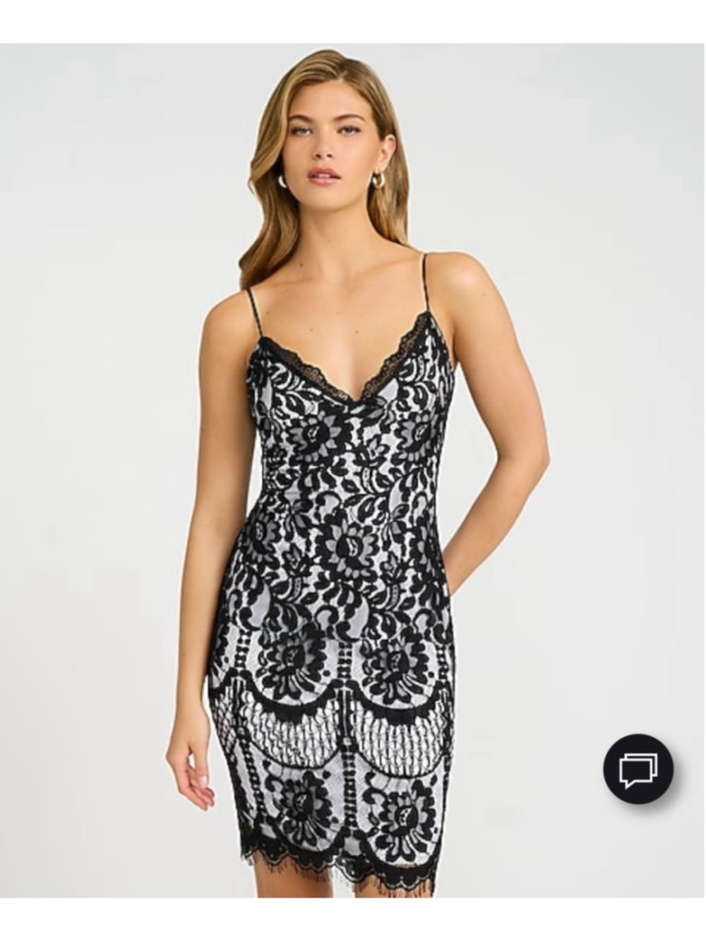 EXPRESS x BEBE Black & White Lace Mini Dress L